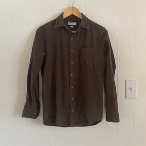 XS flannel from American Apparel. All brown and in great condition. Made in US